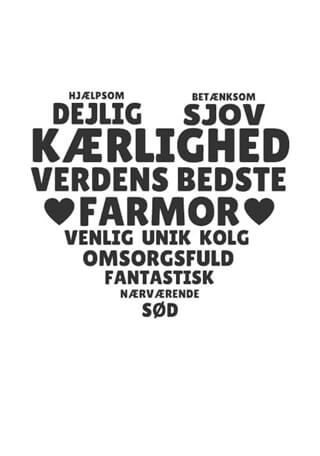 Farmor hjerte inkl. personlig hilsen
